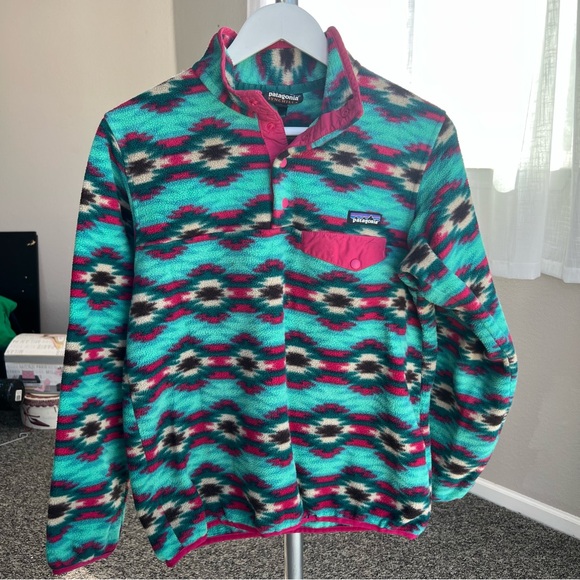 Patagonia Synchilla Aztec Multicolor Pullover Snap T Fleece - Picture 2 of 9